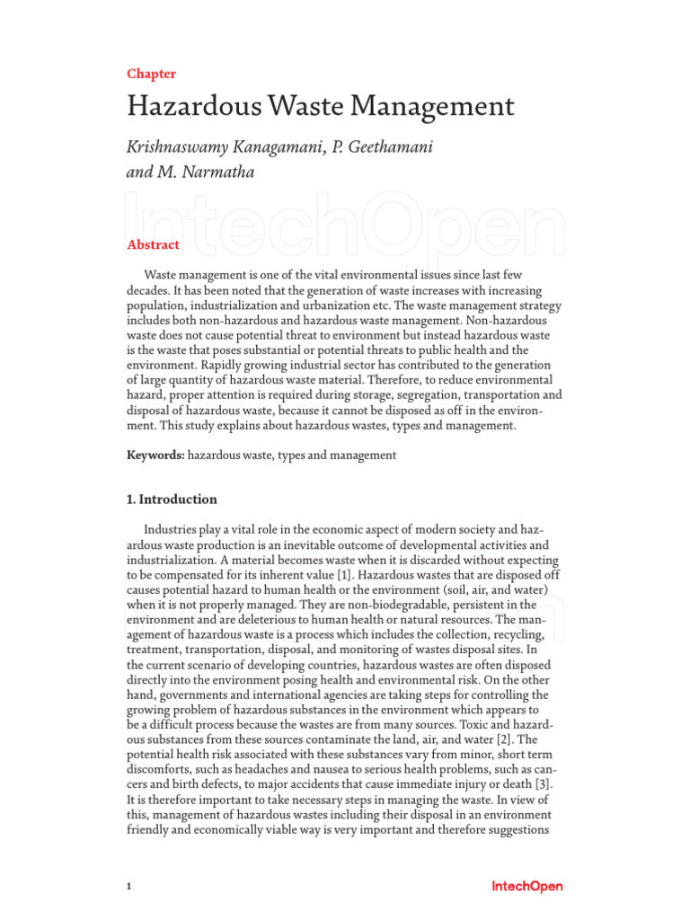 Hazardous Waste Management | PDF | Waste | Waste Management