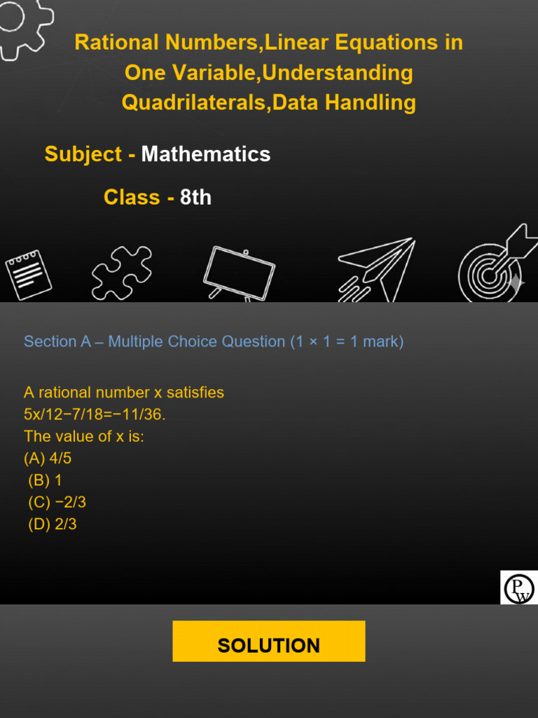 Rational Numbers Linear Equations in One Variable Understanding ...