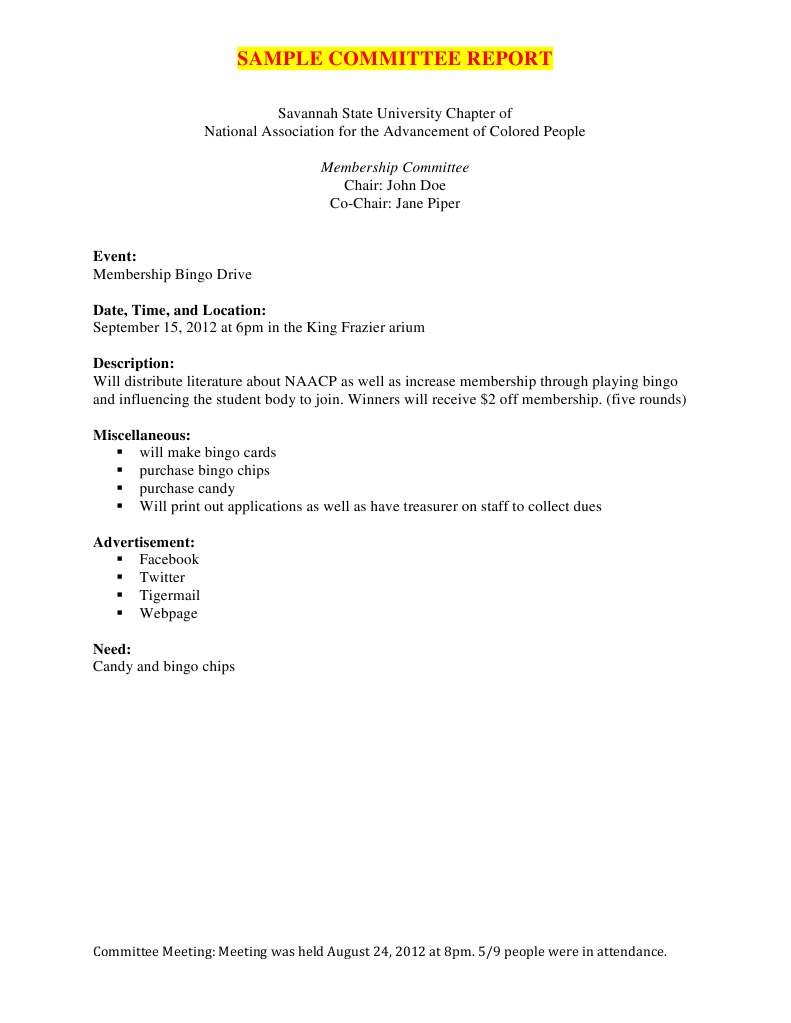 Sample Committee Report PDF