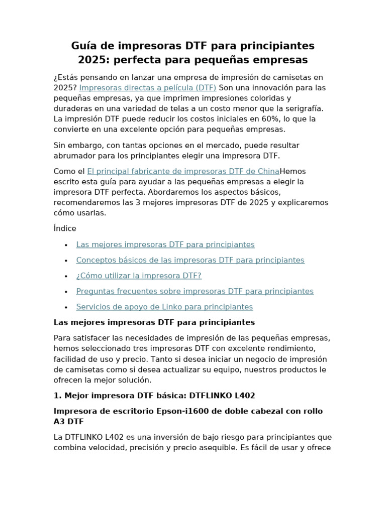 Guia DTF Impresoras o Plotter | PDF | Impresora (Computación) | Software