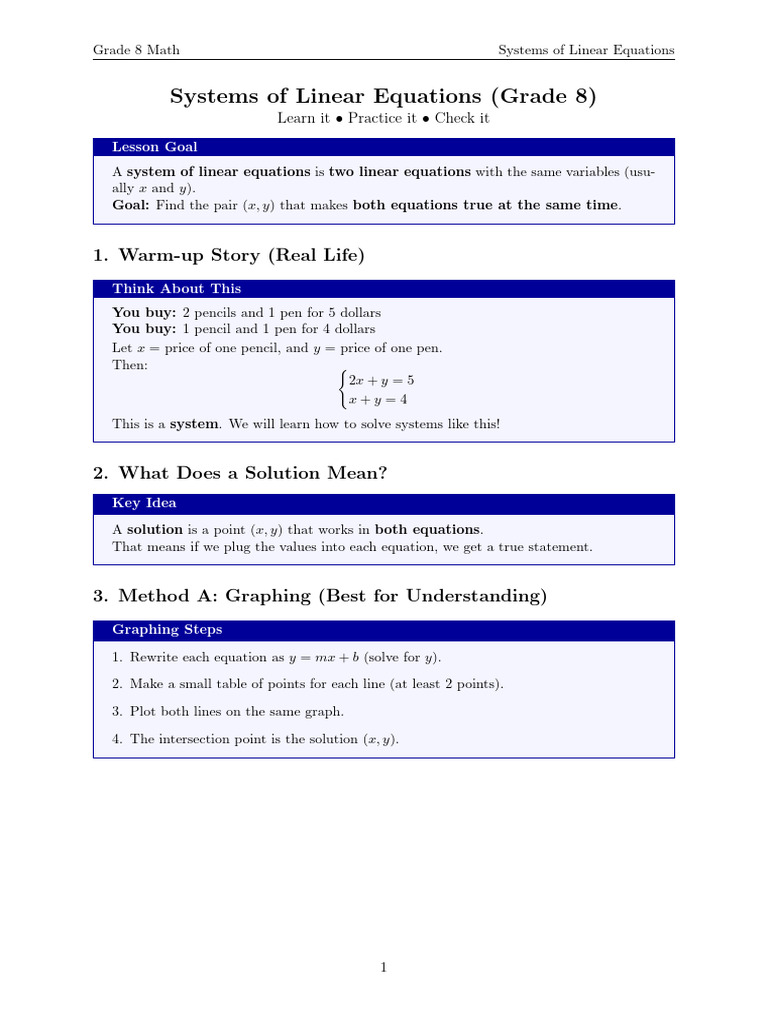 System of Linear Equation | PDF | Equations | System Of Linear Equations