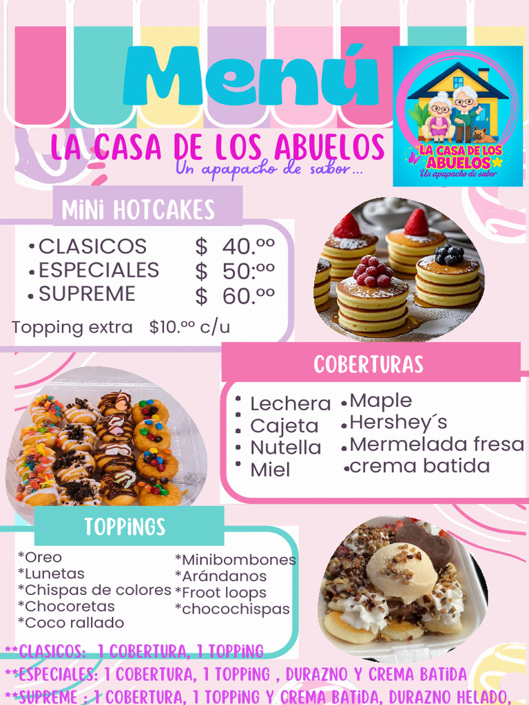 Menu La Casa de Los Abuelos Snaks Rosa Pastel (4).PDF (1) | PDF ...