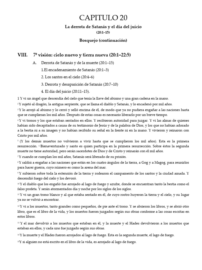 Apocalipsis Capitulo 20(1) | PDF | Satán | Juan el apóstol