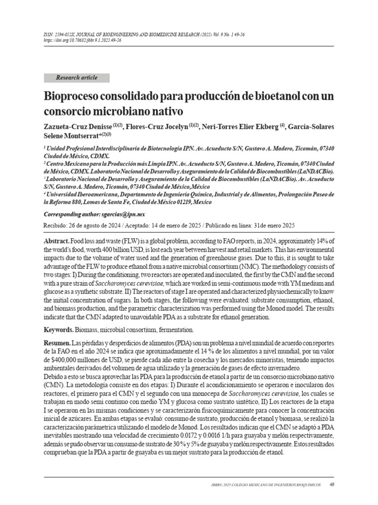 Bioproceso Consolidado para Producción de Bioetanol Con Un CMA Nativo ...