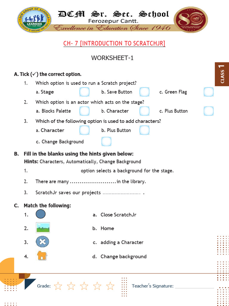Grade 1 CH - 7 and 8 Worksheets | PDF | Software | Computing