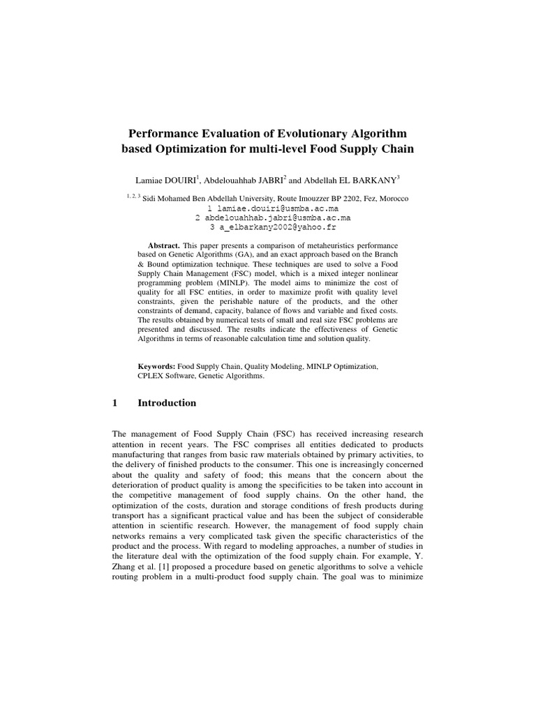 Performance Evaluation of Evolutionary Algorithm based Optimization for ...