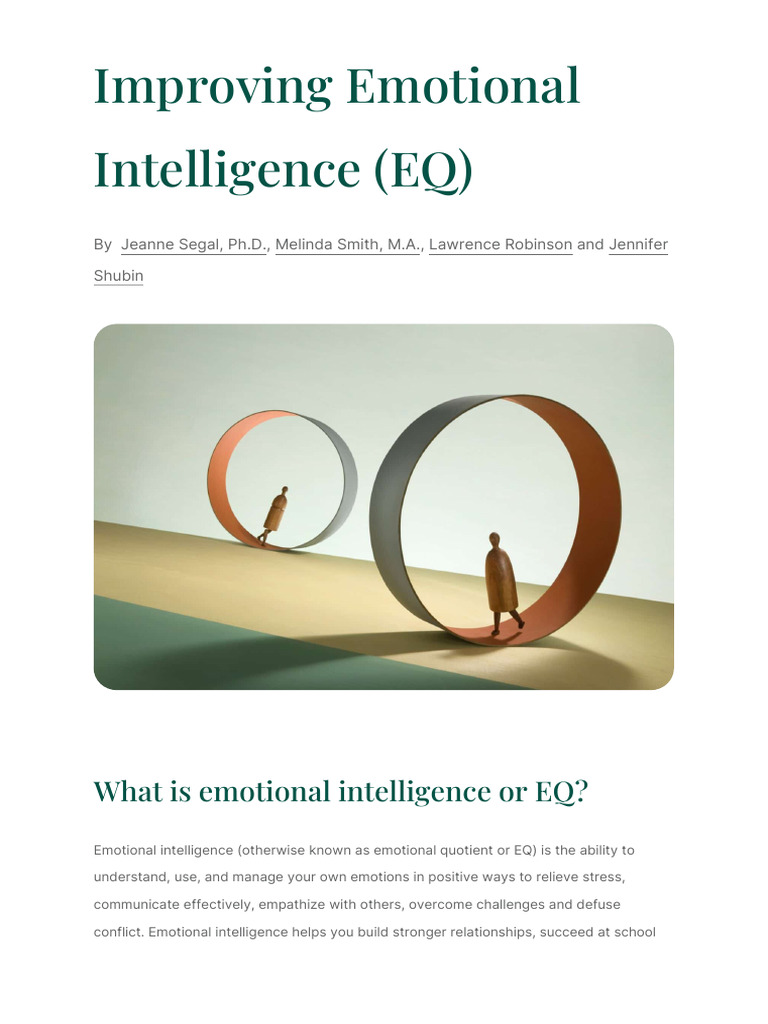 EQ and Improving Emotional Intelligence (EQ) | PDF | Emotional ...
