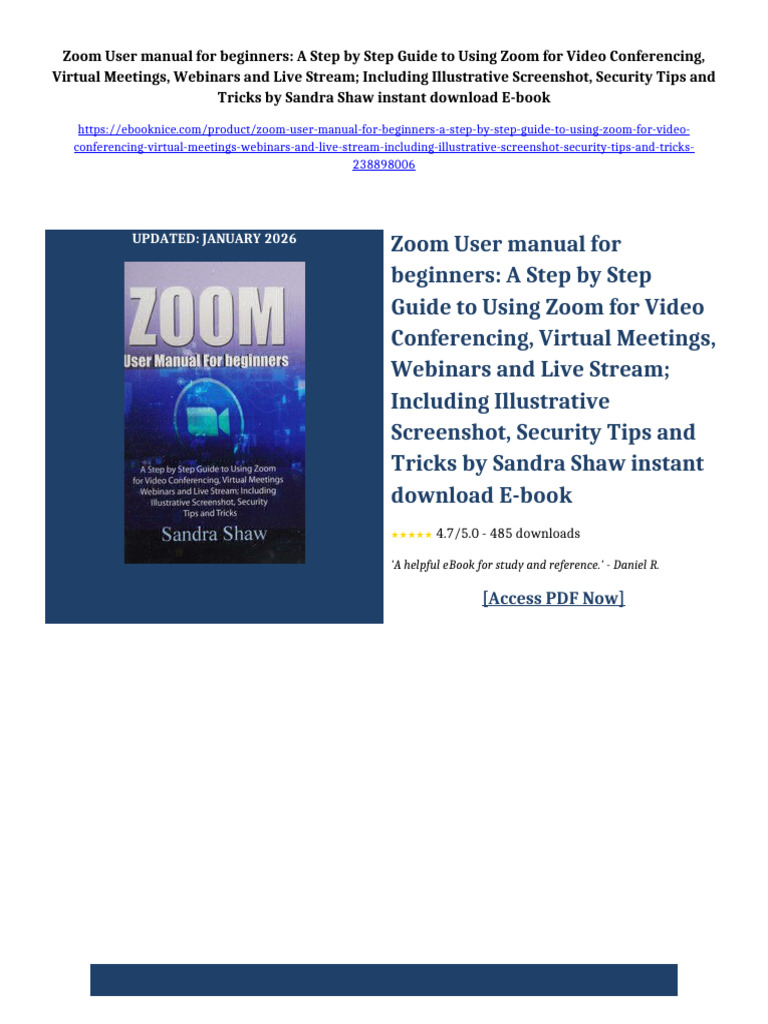 Zoom User manual for beginners: A Step by Step Guide to Using Zoom for ...