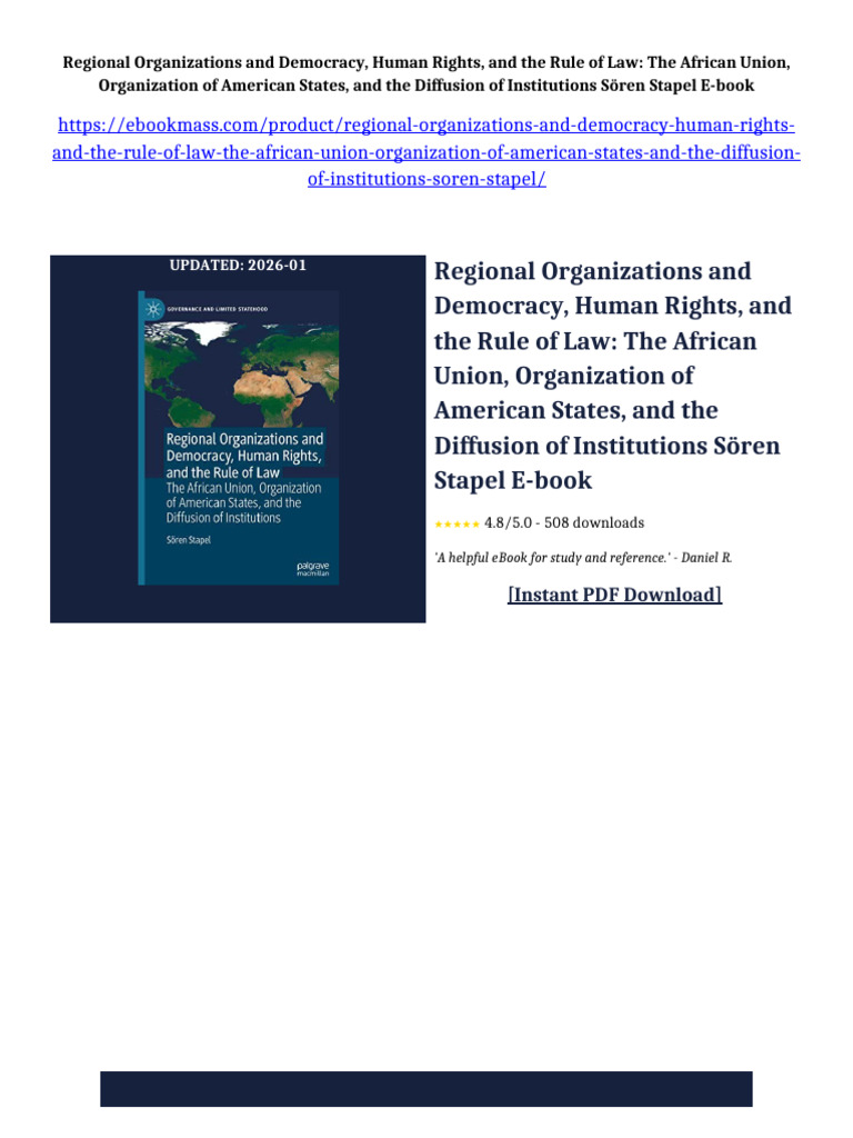 Regional Organizations and Democracy, Human Rights, and the Rule of Law ...