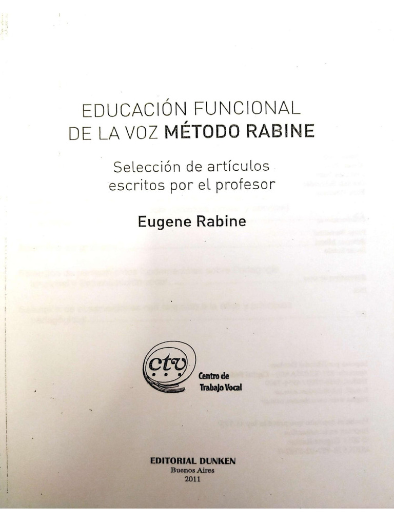 Educación Funcional de La Voz | PDF