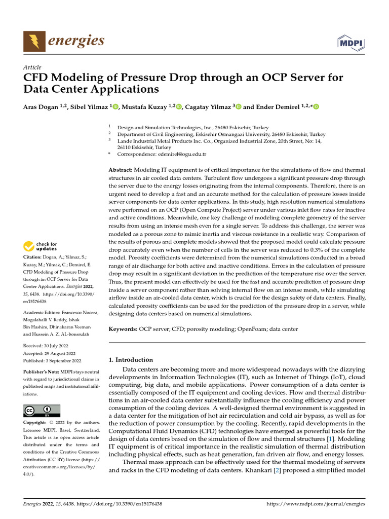 CFD Modeling of Pressure Drop Through An OCP Server For Data Center ...