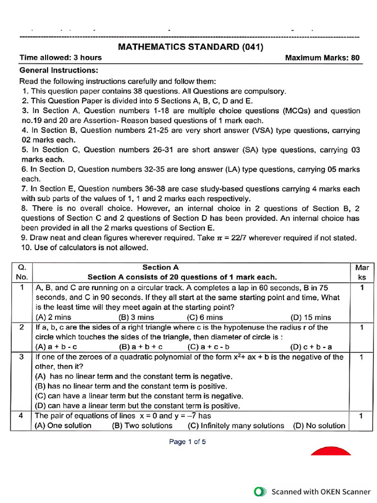 Mathematics Standard | PDF