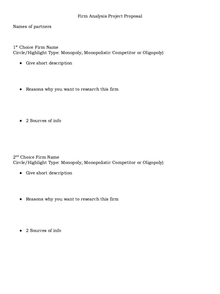 Firm Analysis Project Proposal | PDF