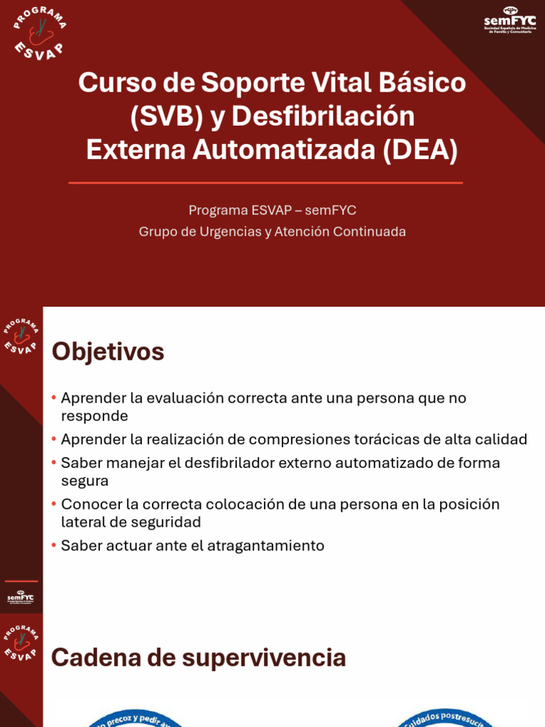 SVB y DEA 2024 | PDF | Reanimación cardiopulmonar | Enfermedades y ...