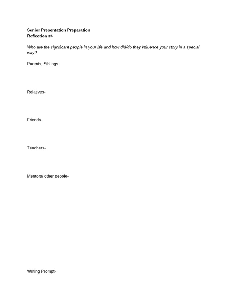 Senior Presentation - Reflection #4 | PDF