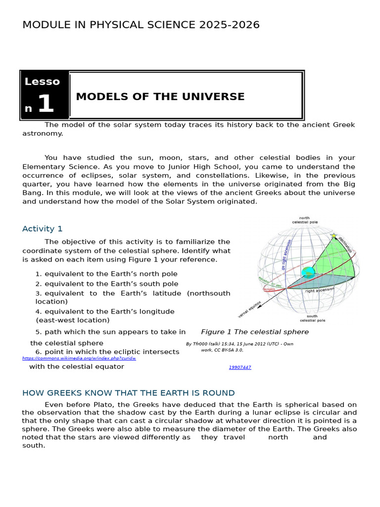 Module in Physical Science 2025-2026 | PDF | Momentum | Force