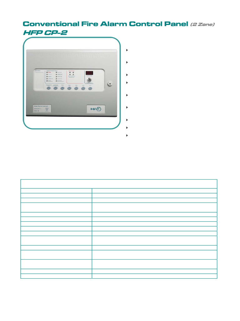 6 Conventional 2 Zone Fire Alarm Control Panel HFP CP 2 | PDF | Power ...
