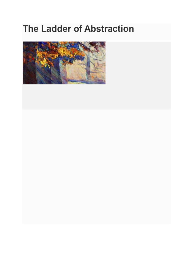 The Ladder of Abstraction | PDF | Abstraction | Thought