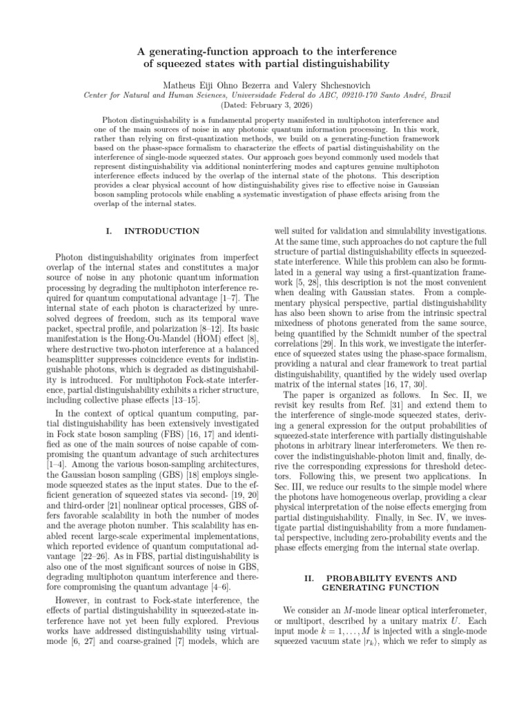 A Generating-Function Approach To The Interference of Squeezed States ...
