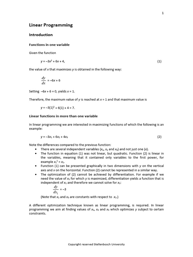 Linear Programming - English | PDF | Linear Programming | Mathematical ...