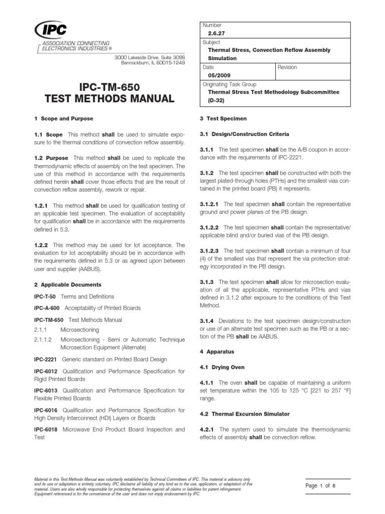 IPC-TM-650, Method 2.6.27 | PDF | Applied And Interdisciplinary Physics ...