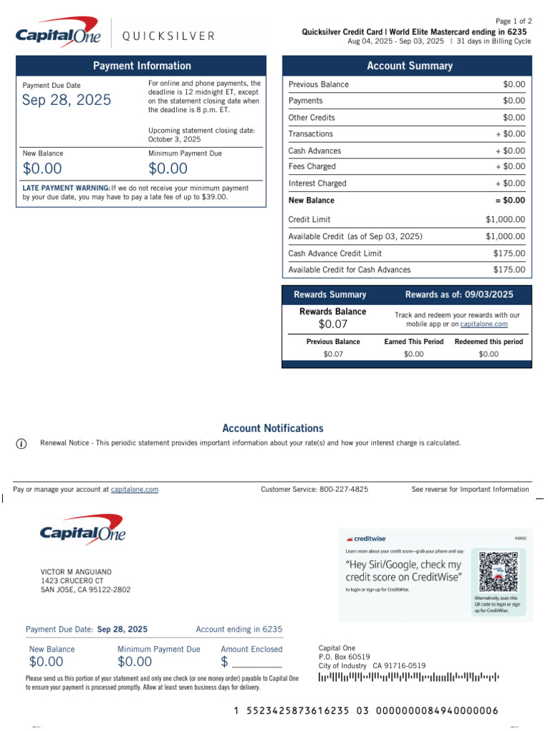 September Card Statement-2026!01!23T08!52!12.271Z | PDF | Credit Card ...