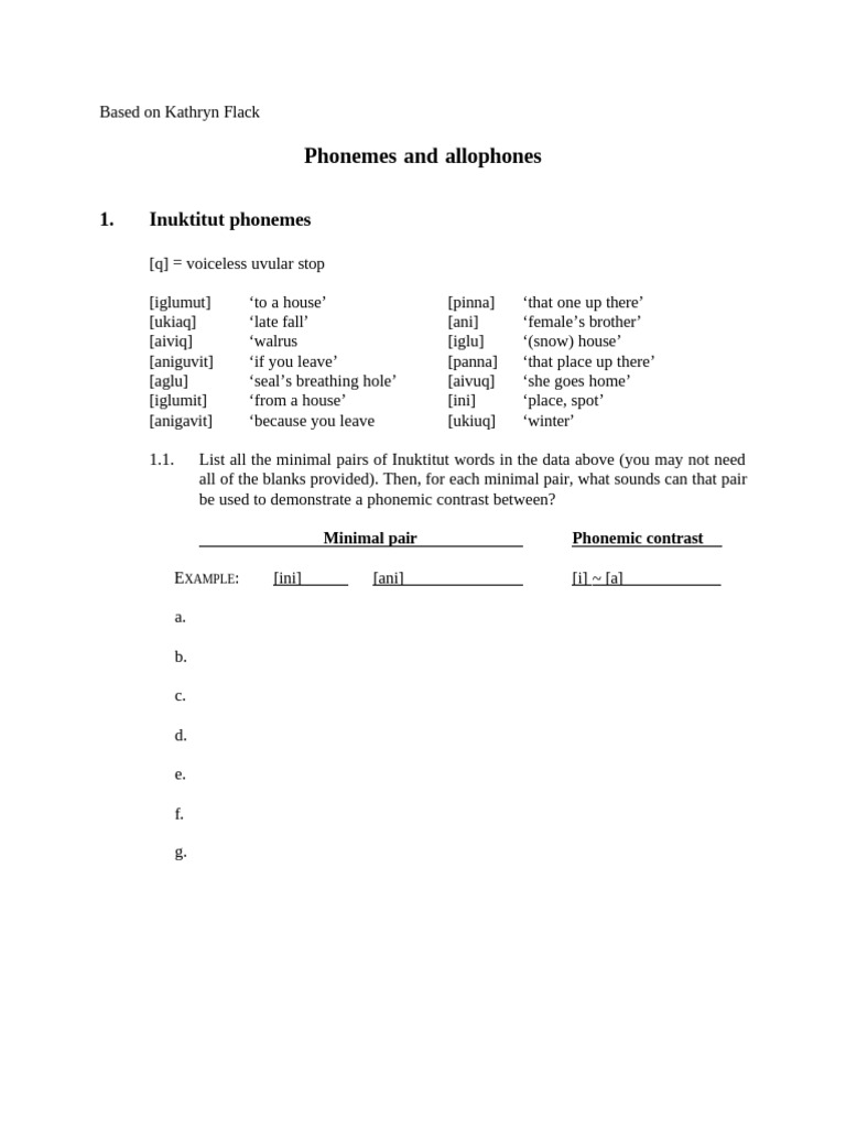 Minimal Pairs and Complementary Distribution Across Languages | PDF ...