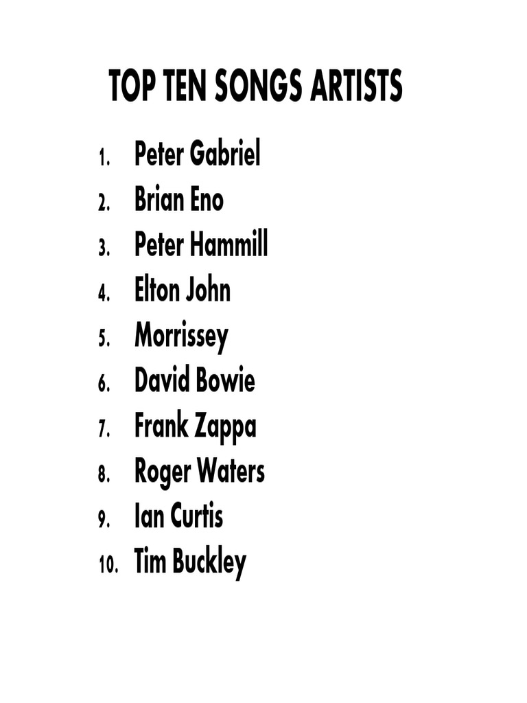 Top Ten Rock Artists | PDF
