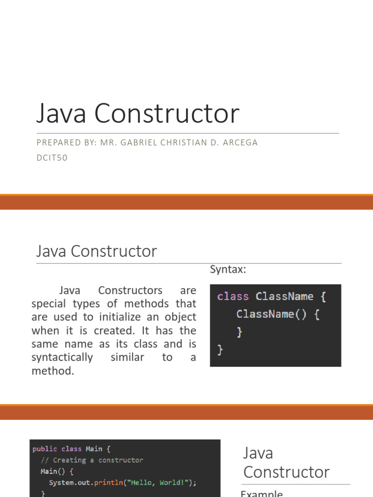 Module 3 - Java Constructors and Static Keyword | PDF | Constructor ...