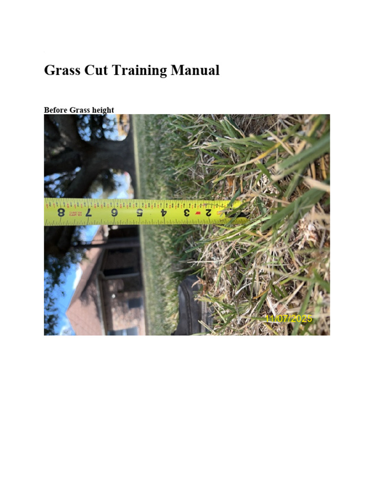 Grass Cut Training Manual | PDF