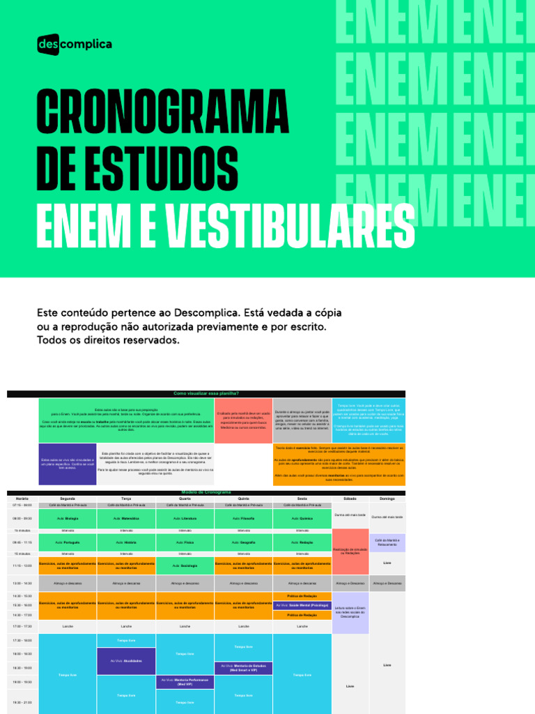 Cronograma de Estudos 2026 | PDF | Almoço
