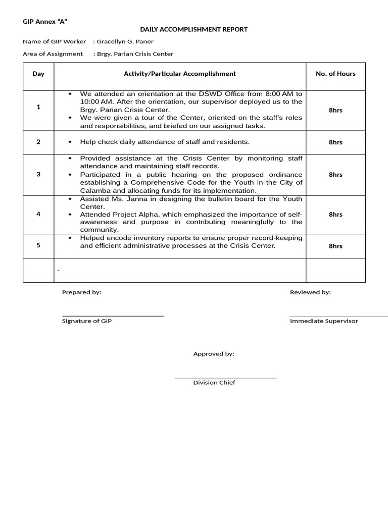 Gip Regional First Week | PDF