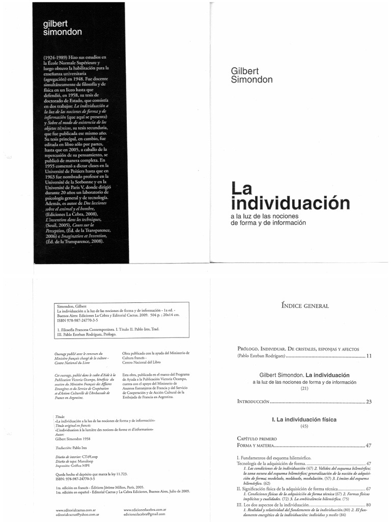 Simondon Gilbert La Individuacion PDF
