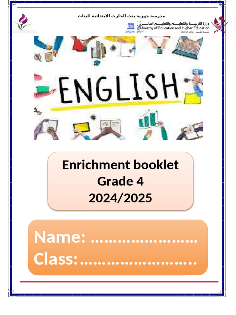 G4 English Booklet Final Mid Term 1 | PDF