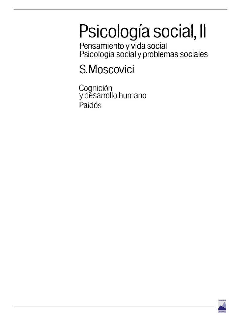 Moscovici Psicologia Social II Cap13 | PDF | Biología | Terapia