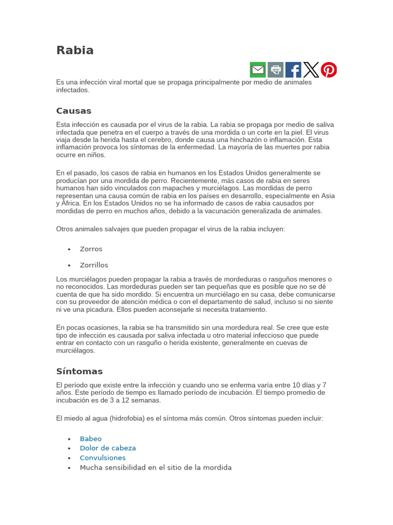 La Rabia | PDF | Rabia | Medicina CLINICA