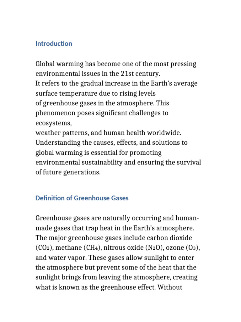 Greenhouse and Global Warming Project Expanded | PDF | Climate Change ...