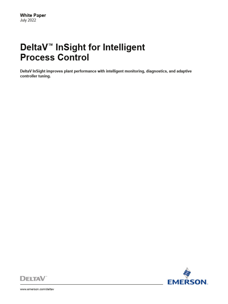 White Paper Deltav Insight for Intelligent Process Control Deltav en ...