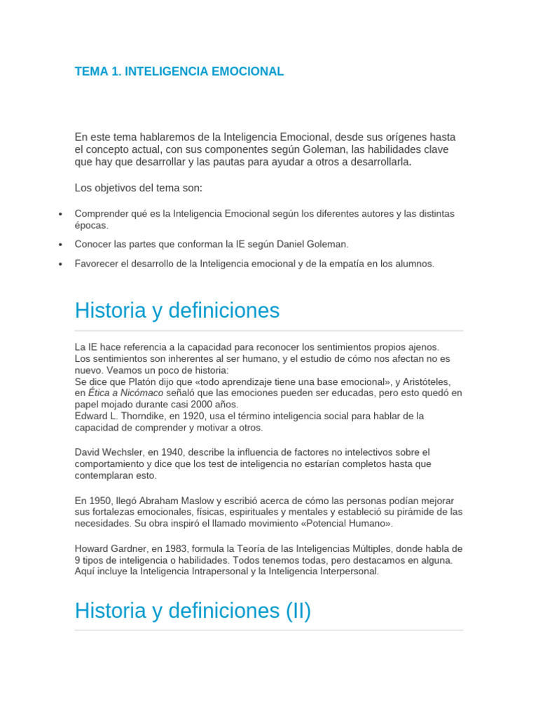 Inteligencia Emocional | PDF | Las emociones | Inteligencia