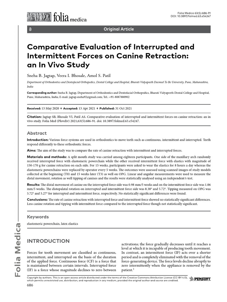 Comparative Evaluation of Interrupted and Intermit | PDF | Orthodontics ...