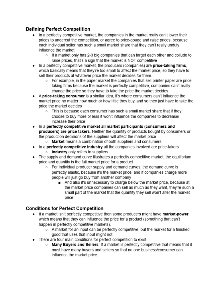 Module 3.7 Perfect Competition Notes | PDF | Long Run And Short Run ...