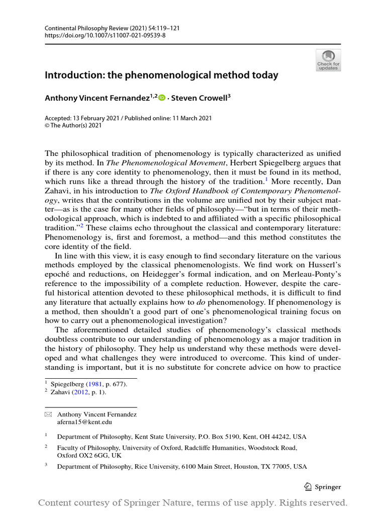 Introduction The Phenomenological Method Today | PDF | Phenomenology ...