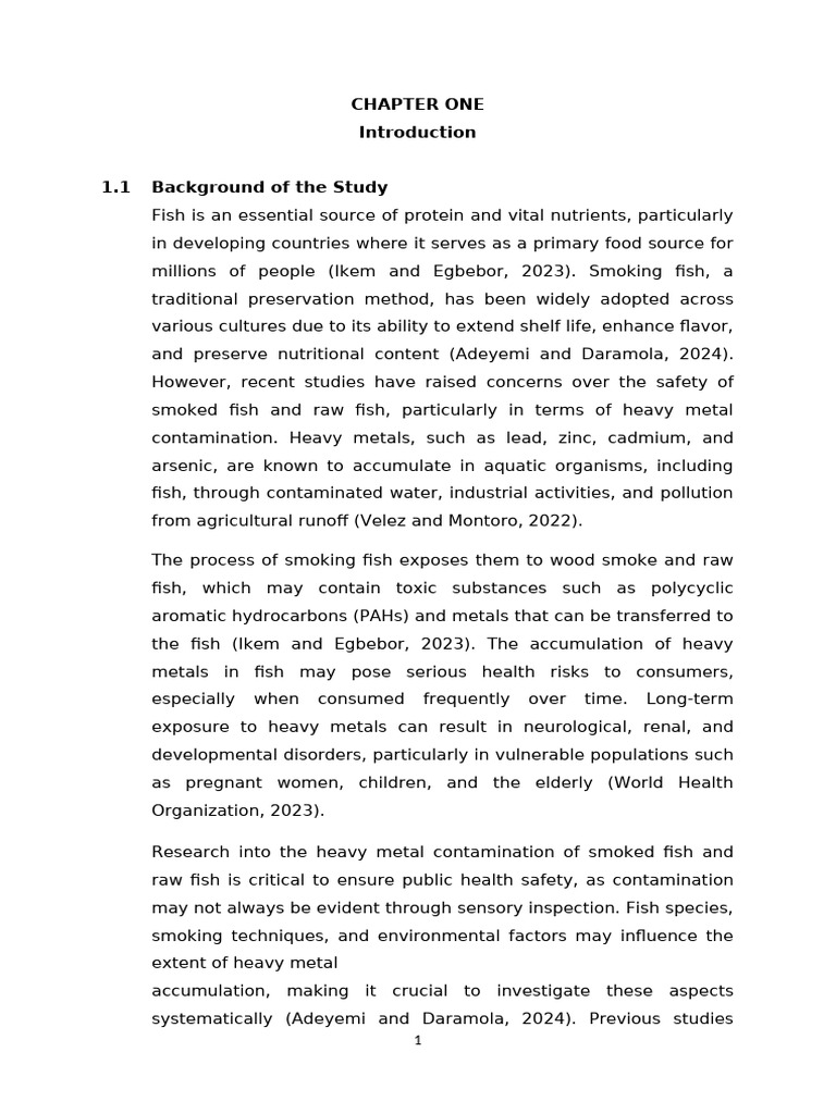 KENECHUKWU CHEERY PROJECT WORK | PDF | Cadmium | Toxic Heavy Metal