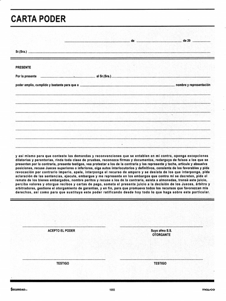Formato Carta Poder | PDF