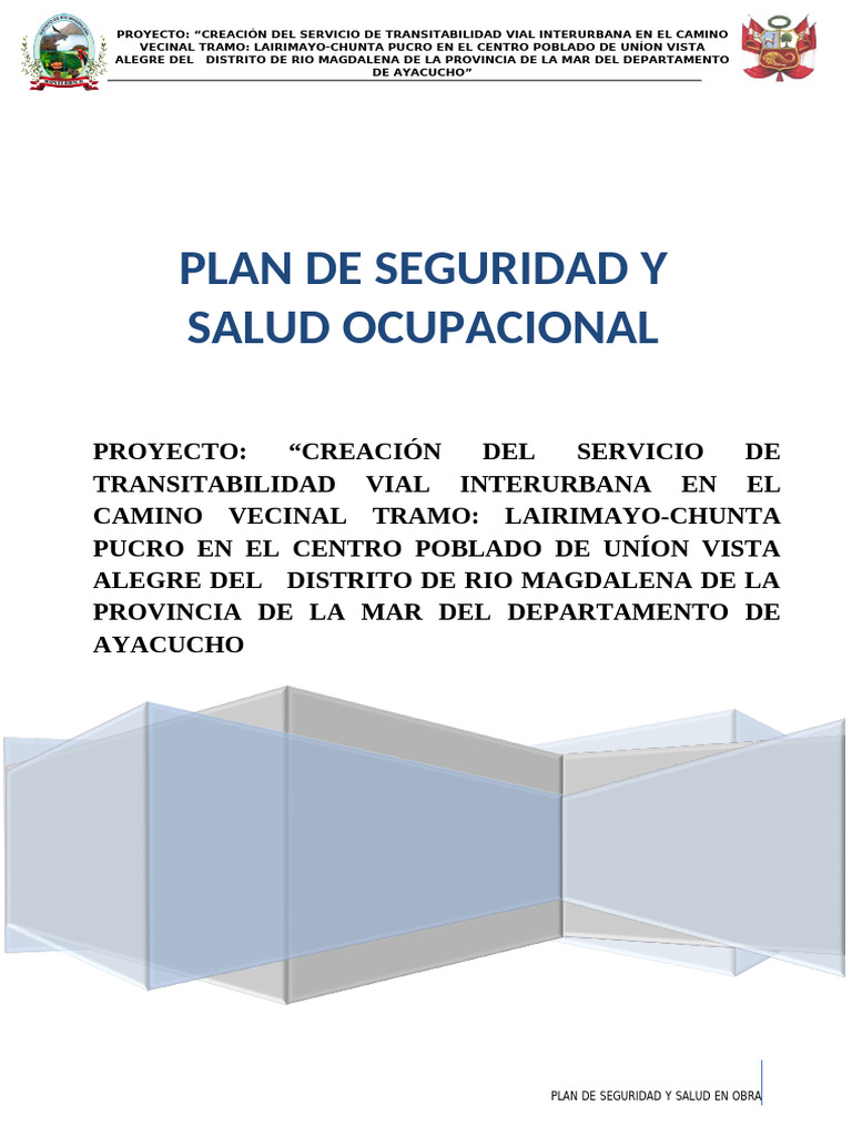 Plan de Seguridad y Salud en Obra | PDF | Seguridad y salud ocupacional ...