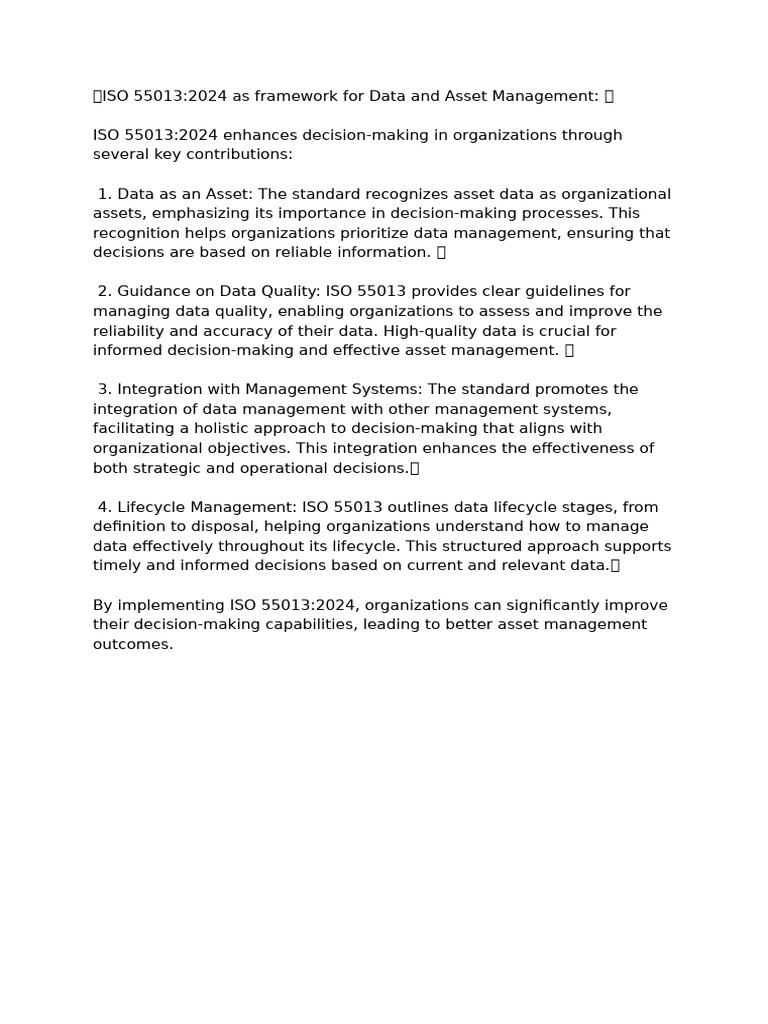 ISO 55013 Summary | PDF