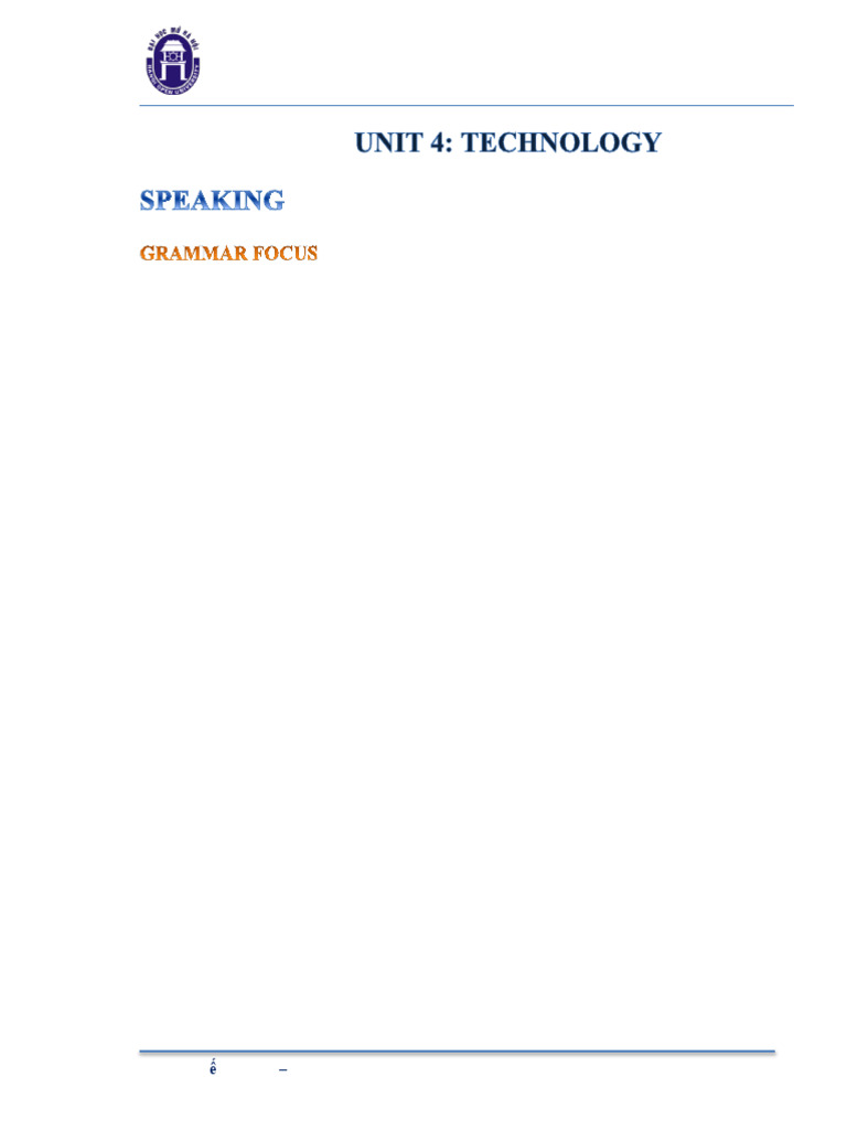 Unit 4 Technology-Speaking | PDF