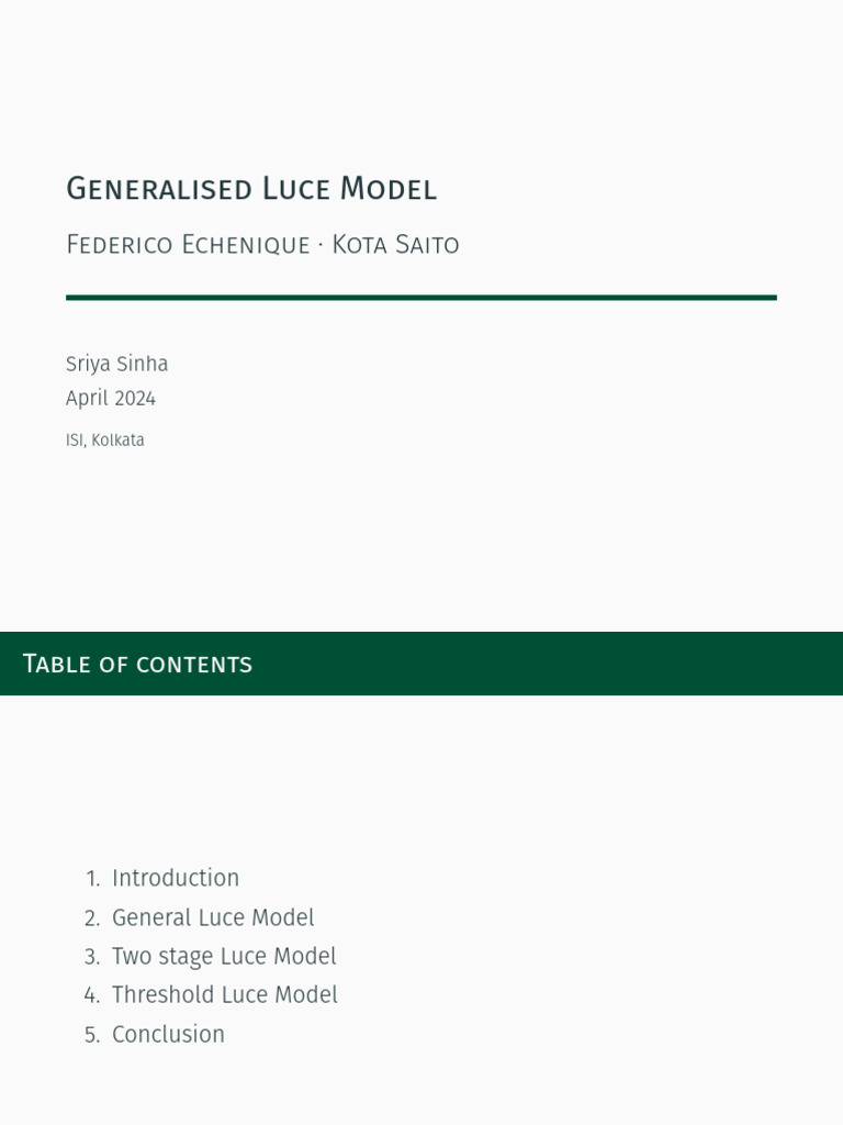 Qe2313 General Luce Model | PDF | Function (Mathematics) | Utility