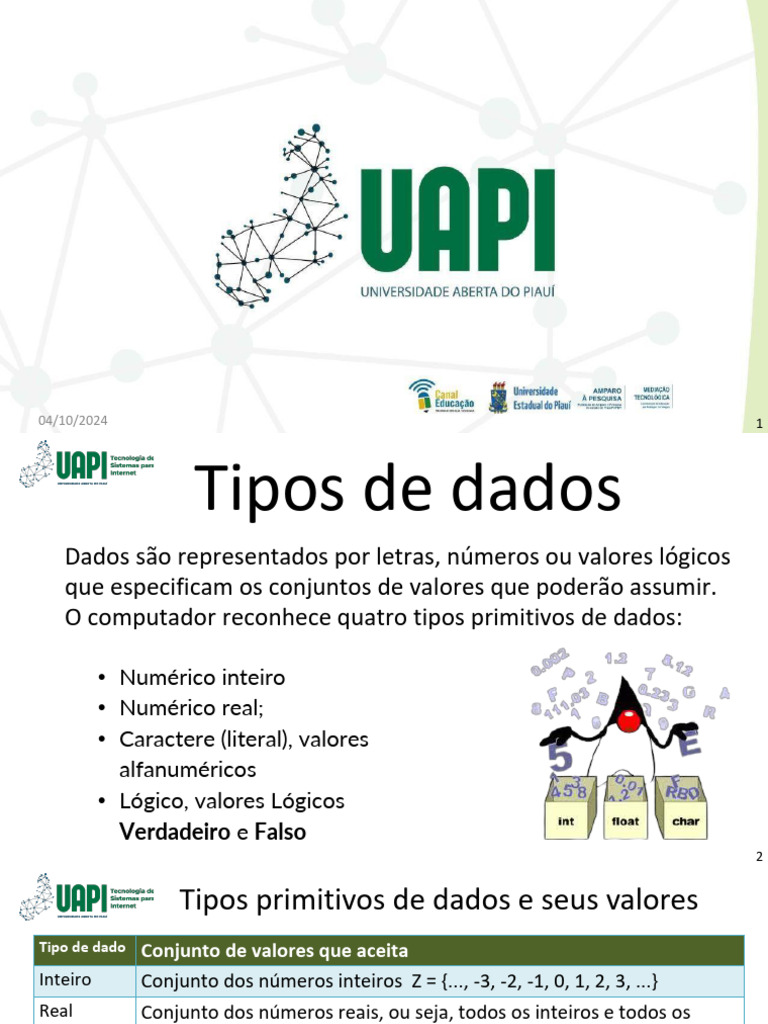 02 - Variaveis e Tipos de Dados | PDF | Armazenamento de dados de ...