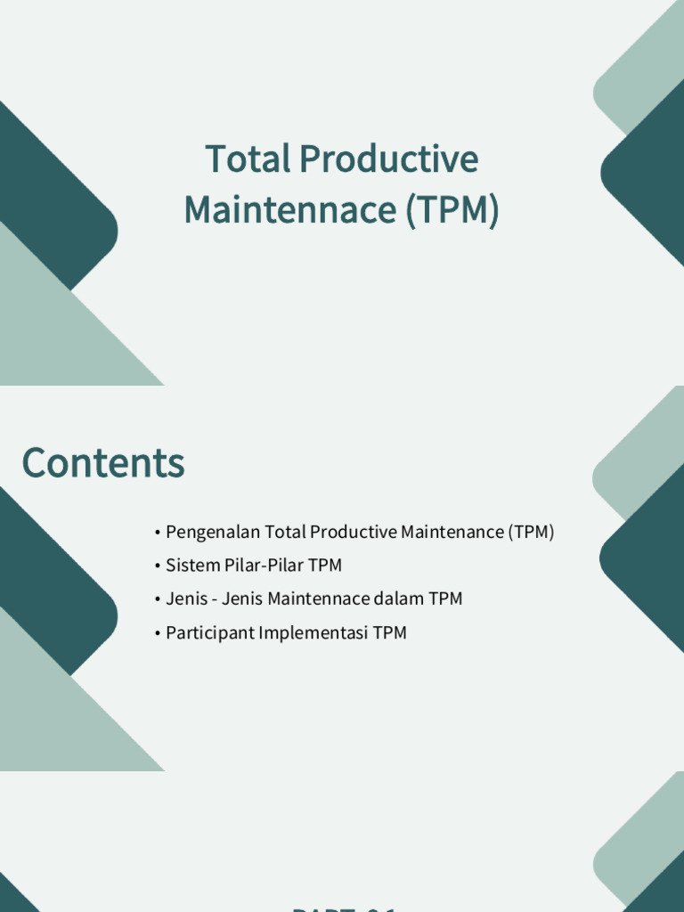 Materi Training - Total Productive Maintenance | PDF